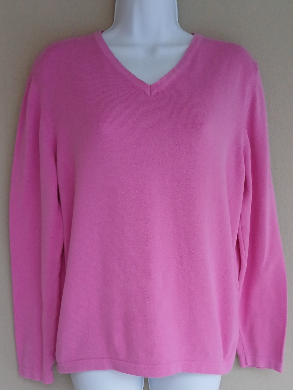Vintage Lilly Pulitzer Pink V-Neck Long Sleeve Sweater Top Medium